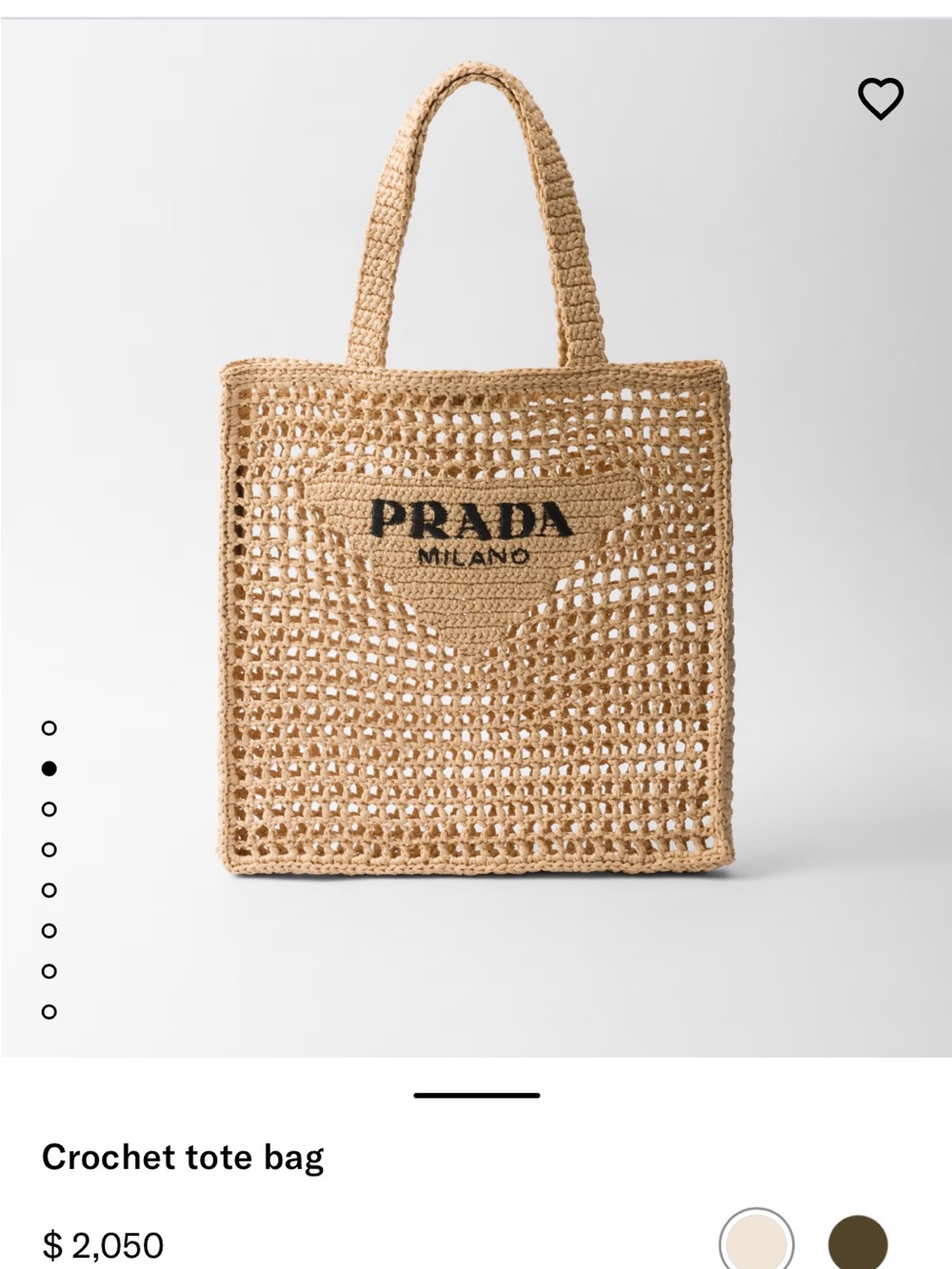 Prada Beige Crochet Tote with Black Logo - Picture 7 of 7